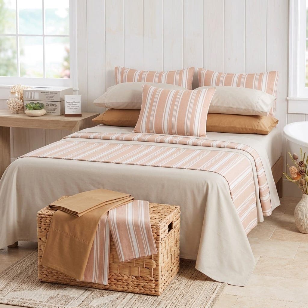 Bed Sheet Sets (Solid / Woven Stripe)
